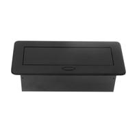 3 Prises Européennes Acier Noir Prise Escamotable Circulaire Aluminium | Boîte de Dérivation Intégrée, Mécanisme à Clic et Coulissement, Bureau et Salle de Classe