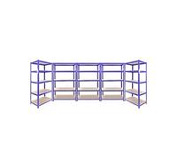 - 3 Rayonnages Q-Rax Bleus 120cm x 50cm x 182cm & 2 Rayonnages Q-Rax Bleus 90cm x 50cm x 182cm