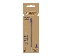 3 Recharges pour Stylo Bille BIC Cristal Re’New Pointe Moyenne Encre bleue