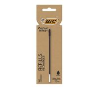BIC Recharge stylo-bille Cristal Re'new Pointe moyenne 3 recharges Noir