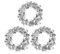 3 Rouleau 7.5m Couronne D'Étoiles, Guirlande en Fil Métallique Argenté, Décorative Suspendue de Noël, DIY pour Mariage Anniversaire Fête