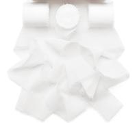 3 rouleaux par paquet, 15 yards de ruban en mousseline de soie blanche, ruban à franges, matériel pour bouquets de mariage faits à la main, matériel d'emballage de cadeaux, ruban de décoration de gâte
