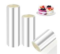 3 Rouleaux Rodoide Transparent Patisserie, 8/10/15 cm Colliers à Gâteau | 10M Acetate Transparent Cercle a Patisserie Film Bordure de Gâteau Accessoire pour Patisserie Gâteaux Mousse Chocolat Dessert