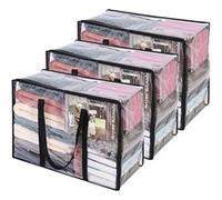 Vendos85 Lot de 3 sacs de rangement sous lit - Transparent