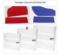 3-SAFE-5239-Echte-Filz-Auflagen-Rot-für-Fachböden-5247-Acryl-Sammelvitrine