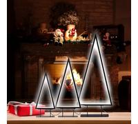 Carlo Milano 3 sapins de Noël design lumineux USB - 36 / 46 / 70 cm