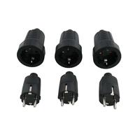 3 Sets Prise Male et Prise Femelle, 250V/16A, 3680W, IP44, 2 Pôles, Fiche Electrique Etanche avec Contact de Protection PVC, Décharge Traction, Fiche d'alimentation pour Câble 8mm Exterieure Intérieur