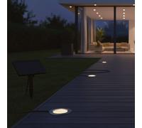 Lumisky 3 Spots Solaires bord de piscine avec Panneau solaire déporté 3x SOLPOOL LED Blanc chaud H10cm