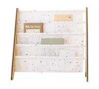 3 Sprouts – Bibliothèque enfant Terrazzo – Montessori en tissu recyclé – Crème – 61x63x25,4 cm