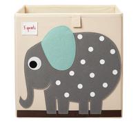 3 Sprouts Boîte Cube Tissu Enfant, Jouets/Accessoires, Éléphant | Cube tissu, Jouets/livres/vêtements, 33 x 33 cm, Compatible étagère cube, Pliable, Chambre enfant, Facile à nettoyer