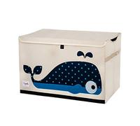 3 Sprouts, Coffre à Jouets en Polyester, Idéal pour Contenir des Objets et des Jeux, Panier à Jouets pour Enfants décoré de Baleine Bleue, 61x37x38 cm