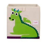 3 Sprouts, Conteneur de Rangement, Support à Jouets pour Enfants, Idéal pour Contenir Objets et Jeux, Décoré de Dragon Vert, Compatible avec Étagères, 33x33x33 cm