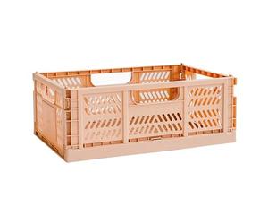 3 Sprouts Grande Caisse Plastique Pliable, Empilable, Vieux Rose