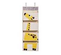 3 Sprouts, Organiseur Mural avec Crochets et 4 Poches, Décoré de Girafe Jaune, idéal pour Contenir des Objets et des Jeux, Pratique et Sûr, en Feutre, 94x35x10 cm