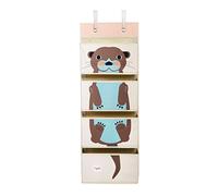 3 Sprouts Rangement Porte à Suspendre - Sac de Rangement Suspendu pour Enfant - Organisateur de Vêtements Semaine - Rangement Tissu Mural Bébé - Organisateur de Couche Suspendue - Loutre