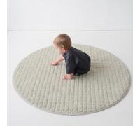 3 Sprouts Tapis Bébé Rond en Polaire Bouclette Ø 120 cm - Beige | Parfait pour Jeux et Éveil - Tapis de Sol Bébé Pliable et Confortable - Tapis de Jeux Bébé Épais - Tapis d’Éveil