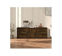 vidaXL Buffets 3 pièces – Chêne fumé, Bois d'ingénierie – Marron