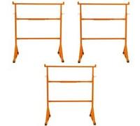 Chevalets de chantier robustes (lot de 2) Chevalet de scie de chantier, table de travail portable, établi réglable en hauteur (105,5-185,5 cm), pieds antidérapants, bras de soutien, capacité de charge