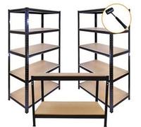 3 T-Rax Noires 180x90x45cm & Etabli Q-Rax Noir 120 x 60x 90cm - Capacité 4600KG Noir G