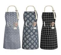 3 Tablier de cuisine unisexe bleu, gris et noir