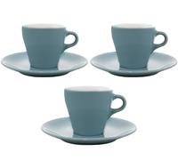 3 Tasses Et Sous-tasses Espresso Origami Turquoise - 9cl