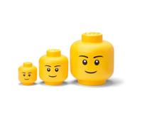 3 Têtes Lego pour rangement 3 tailles - Boy