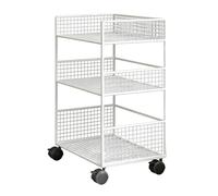 3 Tier Rolling Cart - Metal ABS 53x40x20cm | Three Layer Multi Functional Storage Trolley With Wheels | Narrow Gap Rack For Washing Machine Laundry Room Kitchen Bathroom And Dorm Organizer Use