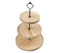 3-Tier Wooden Cake Stand Large Dessert Display Rack(C) | Three spacious tiers, holds cupcakes cakes muffins, large capacity display, perfect for dessert tables