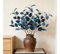 3 tiges de spray d'eucalyptus bleu artificiel avec baies - Faux eucalyptus américain / Eucalyptus à tige unique 1PC,3PCS,5PCS,10PCSPolyester