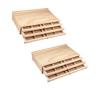 3 Tiroirs Boîte de Rangement pour Artiste 40x26x9.3 cm(2pcs),Boîte de Rangement en Bois Arte de Pino Premium Pour Crayons,Convient aux Crayons Pastel,Crayons,Stylos,Marqueurs et Pinceaux
