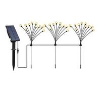 Lot de 3 torches solaires 30 boules lumineuses avec panneau solaire déporté LED blanc chaud LYRA FAMILY X3 H70cm