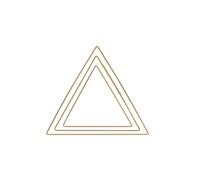 3 triangles en métal doré 20/ 25/ 30 cm
