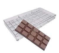 3 trous Forme carrée Barre de chocolat Moule d'injection PC rigide Candy Moule Moule à chocolat en polycarbonate transparent DIY Bakeware faite à la main confiseries Maker Moule plat de cuis