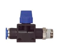 3/Vanne à 2 voies "Blue Serie", raccord à emboîter, R 1/8 a, pour tuyau A-Ø 6 mm, pour le travail Charge maximale : 15 bar, KS/MS - Débit G