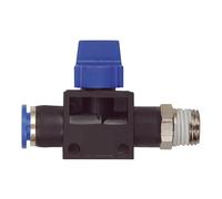 3/Vanne à 2 voies "Blue Serie", raccord à emboîter, R 1/8 a, pour tuyau A-Ø 8 mm, pour le travail Charge maximale : 15 bar, KS/MS - Débit S-G