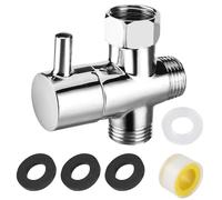 3 Voies Douche G1/2" Vanne de Commutation en Laiton, 3 Voies Soupape | Robinet Wc 3 Voies, Convient pour le Détournement de Tuyau de Salle de Bain, Ajustez la Taille du Débit