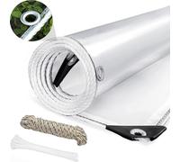 (3 x 3 m) Protection contre la pluie, bâche PVC transparente imperméable (chlorure de polyvinyle) avec œillets, abris résistants aux intempéries et durables pour meubles de jardin, plantes, serre, toi