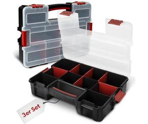 3 x Boîte d'assortiment siwitec avec 10 compartiments et 6 séparateurs adaptables, boîte d'assortiment pour petites pièces, organisateur d'outils, magasin pour petites pièces, 31,5 x 22,5 x 6,4 cm