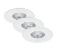 Spot à encastrer LED Plafonnier Spot à encastrer dans la salle de bain en blanc, plastique, IP23, 5W 350Lm 4000K blanc neutre, D 8,5 cm, 3 pièces