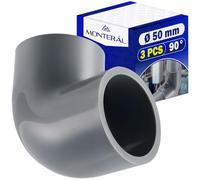 3 x Coude PVC 50 mm 90° Femelle-Femelle pour Tuyau Pression | Raccord PVC pour Alimentation en Eau Assainissement et Drainage - Garantie de 10 Ans - MONTERAL