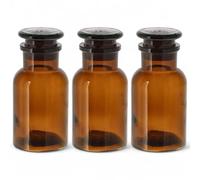 3 x Flacon de pharmacie Bouteille à col large Bouchon En Verre Apothicaire laboratoire Laborglas ronde épaule Biberons à cols Laborgläser L’épaule - Vert, 250ml
