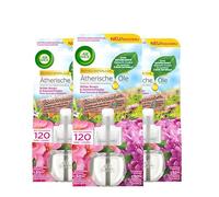 3 x Flacon recharge huile parfumée Air Wick chaque 19 ml Magie des roses sauvages et des fleurs de lilas d'été