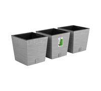 3 x pot de fleurs jardinière FURU Square jardinière de balcon jardinière gris...