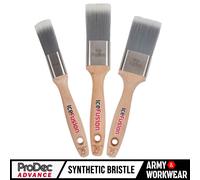3 X Prodec Glace Fusion Peinture Pinceau Plat Coupe Set Synthétique Poils Vernis