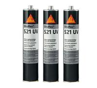 Sika Mastic-colle Sikaflex 521 UV - Adhérence élevée, Résistant aux UV, Sans solvant - Noir 300 ml