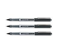 3 x stylos roller Uni-Ball Eye à pointe fine UB150 0,5 mm, pointe de 0,3 mm, encore noire