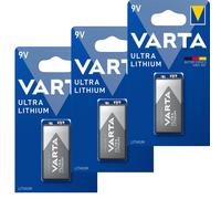 3 x VARTA Piles 9 V Bloc E Ultra Lithium 6122