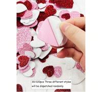 30/120 pièces Autocollants en mousse pailletée en forme de cœur, Essentiel DIY, Convient pour les boîtes-cadeaux, les sacs à main, les cartes de vœux et les décorations de vacances. Étiquettes autocol