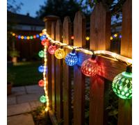 30/20 Guirlandes solaires style marocain à LED - Lumières colorées thème marocain, lumières décoratives extérieures étanches pour jardin, clôture, patio, fête des mères, fête de Noël, décoration de la