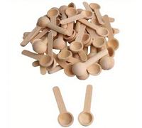 30/40 pièces Cuillères en bois à long manche, petites cuillères à soupe rondes, cuillères à café, cuillères à miel, confiture et assaisonnement, cuillères de service pour café et plats créatifs à la m